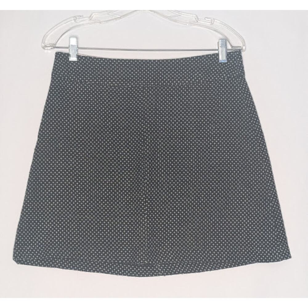 FRENCHI womens wool blend black green dotted mini skirt SMALL schoolgirl preppy
